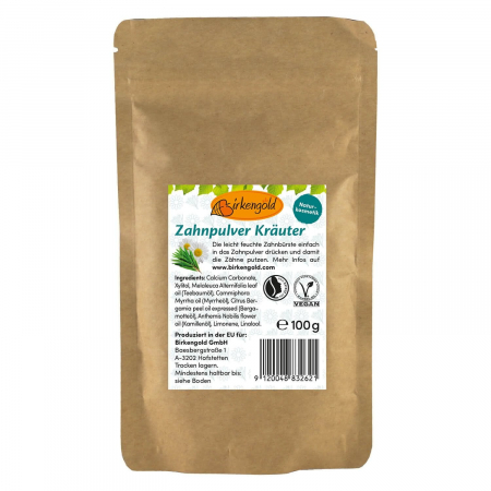 Birkengold - Pasta de dinti pudra cu musetel fara flour refill, 100g, Birkengold