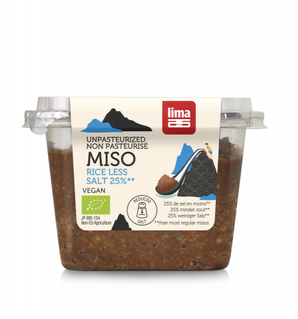 ALIMENTE - Pasta Miso de orez si soia nepasteurizata cu continut redus de sare eco 300g Lima
