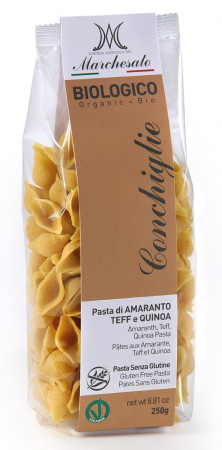 PRODUSE PENTRU GATIT - Paste conchiglie din amarant, teff si quinoa bio fara gluten 250g Marchesato