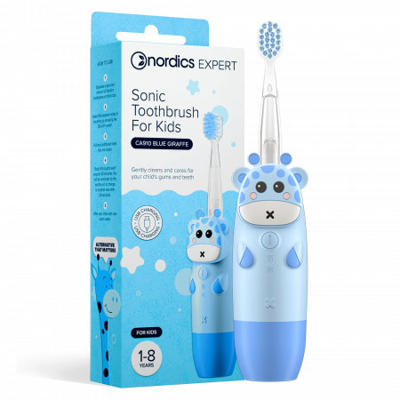 PRODUSE PENTRU COPII - Periuta de dinti electrica pentru copii 1-8 ani - albastra, Nordics