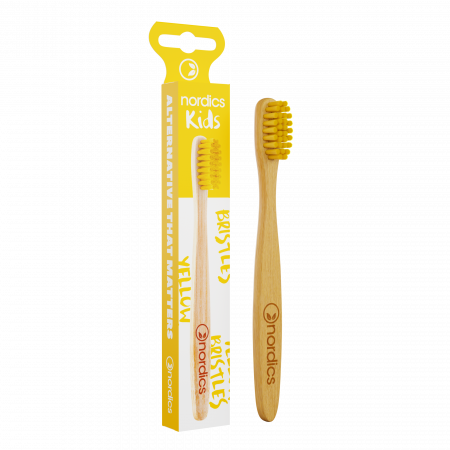 PRODUSE PENTRU COPII - Periuta de dinti pt. copii din bambus, GALBENA, Nordics