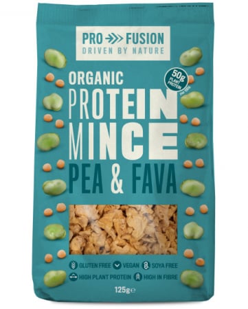 PULBERI SI SEMINTE - Proteina vegetala texturata din mazare si fava bucati mici, bio,125g Profusion