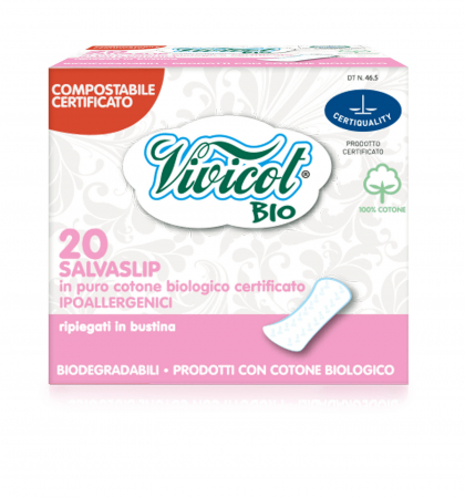 INGRIJIRE PERSONALA - Protej slip din bumbac bio, hipoalergenic, compostabil - Normal ( 20 buc ) - VIVICOT BIO