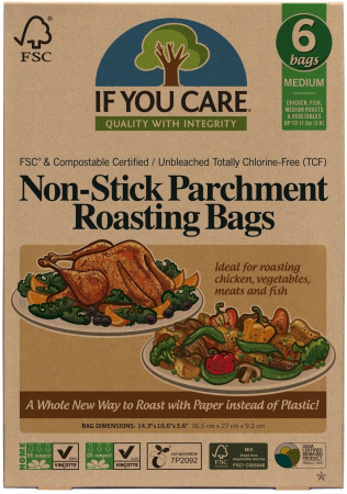 BUCATARIE - Pungi pentru copt nealbite, fara clor, compostabile, Medium, 6 buc., If You Care