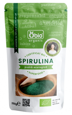PULBERI SI SEMINTE - Spirulina pulbere eco 250g Obio