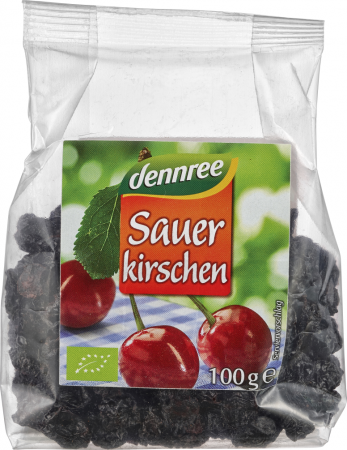BATOANE, NUCI SI FRUCTE USCATE - Visine uscate fara samburi bio 100g Dennree