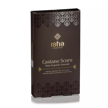 PRODUSE COSMETICE - Vopsea de par naturala castaniu inchis, 100g, Isha