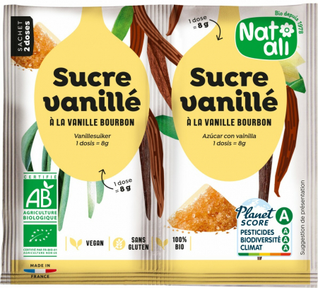 ALIMENTE - Zahar vanilat Bourbon, bio, 2x 8g, Nat-ali