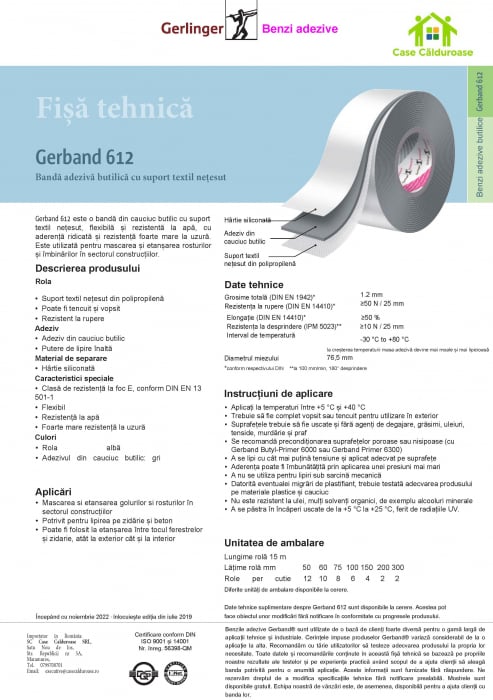 Bandă etanșare ferestre Gerband 612 [2]