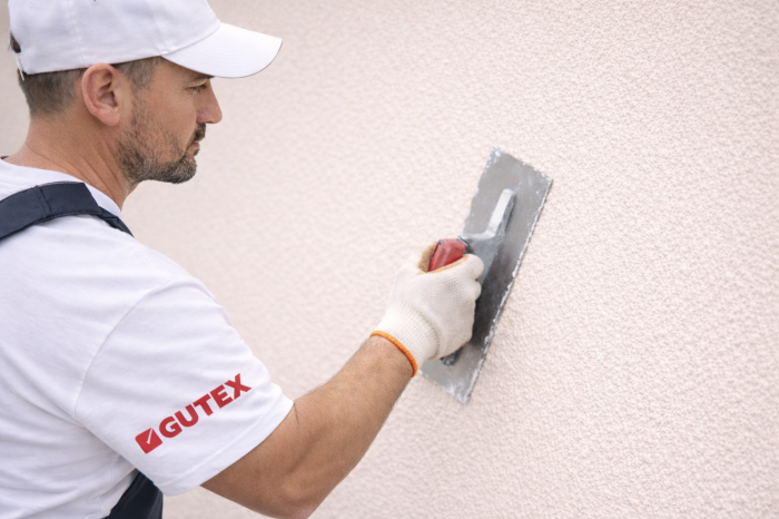 Tencuială decorativă siliconată COLOR GUTEX Combi-Silikonharzputz, pentru fațade, găleată 25 kg, granulație 1.5 / 2 / 3 mm [2]