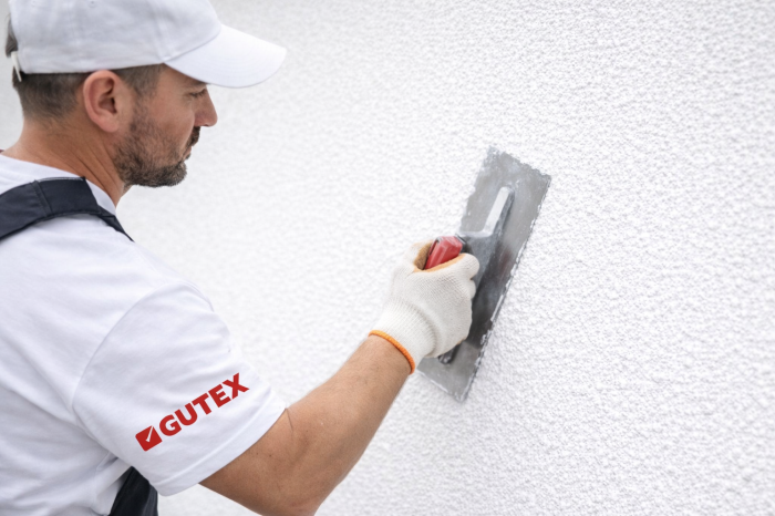 Tencuială decorativă siliconată ALBA GUTEX Combi-Silikonharzputz, pentru fațade, găleată 25 kg, granulație 1.5 / 2 / 3 mm [2]