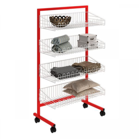 STENDERE - Raft cu 4 cosuri, depozitare si prezentare, latime 75 cm