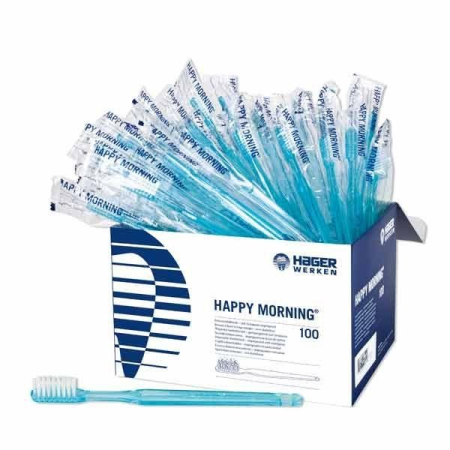 Prevenție & Terapie parodontală - Periuțe de dinți “Happy Morning” impregnate cu pastă  - pachet cu 100 de bucăți