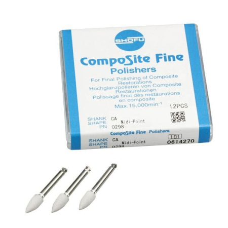 Ortodonție - Shofu CompoSite Fine Polishers CA/Midi-Point/0298 (set 12 buc.)