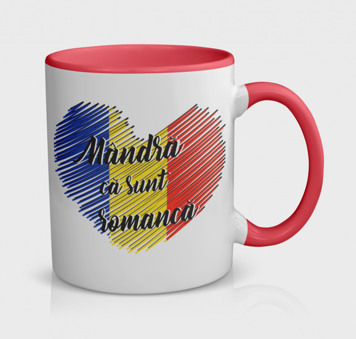 Cana personalizata cu ”Mandra ca sunt romanca” [1]
