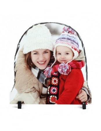 Ardezii Personalizate - Placa ardezie personalizata (semirotund) – 20×20 cm