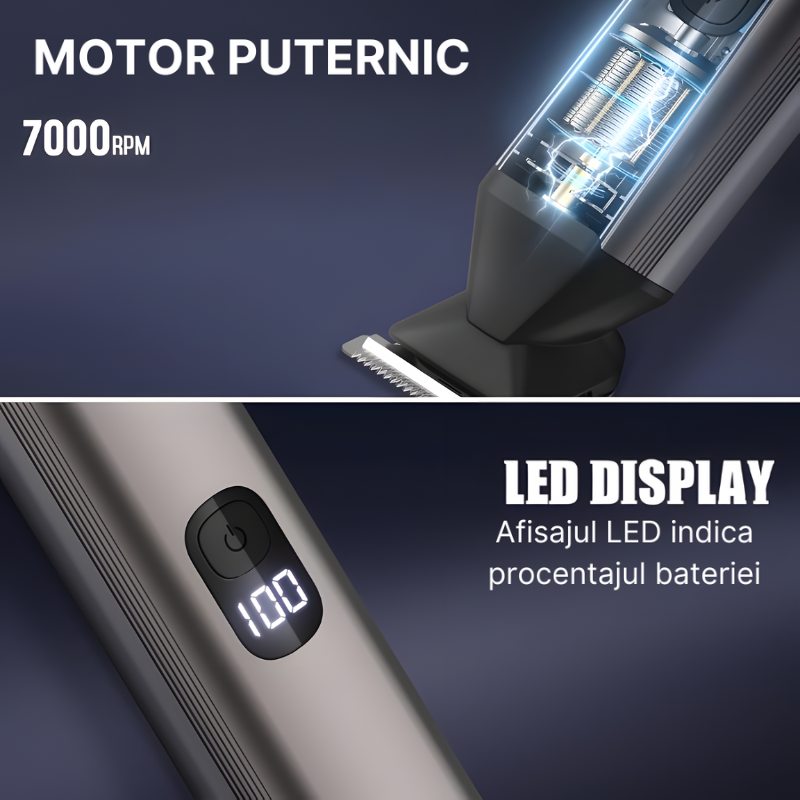 Aparat de tuns si ras profesional 5619 fara fir, Multifunctional 6 in 1, accesorii pentru toate zonele corpului, Putere pana la 7000 RPM, Afisaj LED, Acumulator 800 mAh, Autonomie 90 min, Incarcare US [5]