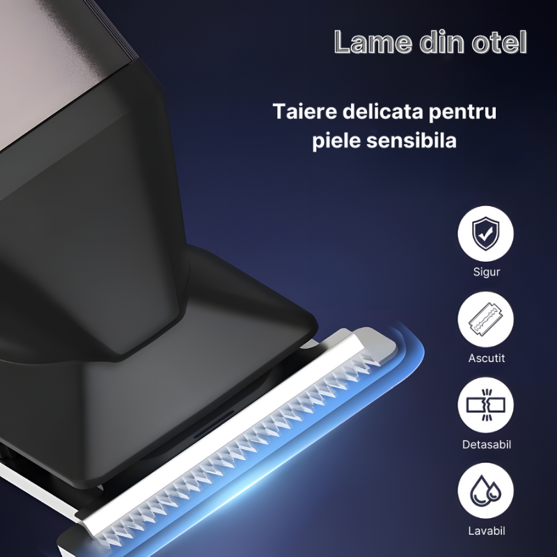 Aparat de tuns si ras profesional 5619 fara fir, Multifunctional 6 in 1, accesorii pentru toate zonele corpului, Putere pana la 7000 RPM, Afisaj LED, Acumulator 800 mAh, Autonomie 90 min, Incarcare US [4]