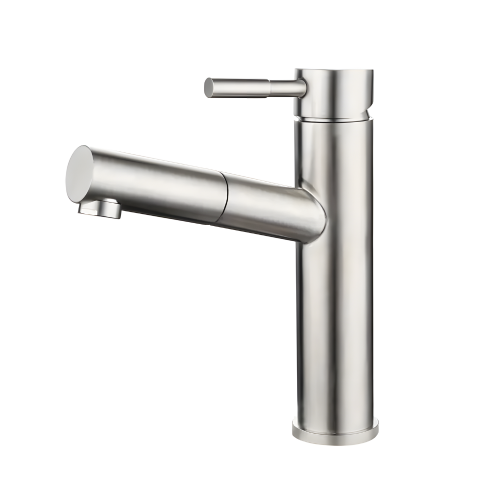 Baterie chiuveta MaGeCa® cu dus extractabil din otel inoxidabil, Racorduri si accesorii incluse, Cartus ceramic, Design modern, Silver [1]