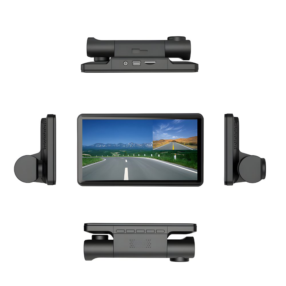 Camera auto de bord tripla MaGeCa®, Full HD 1080P, 3 camere, fata+interior+marsarier, Senzor de coliziune G-senzor, Filmare continua, Vedere nocturna, Display 4 inch, Unghi inregistrare 170°, Negru [6]