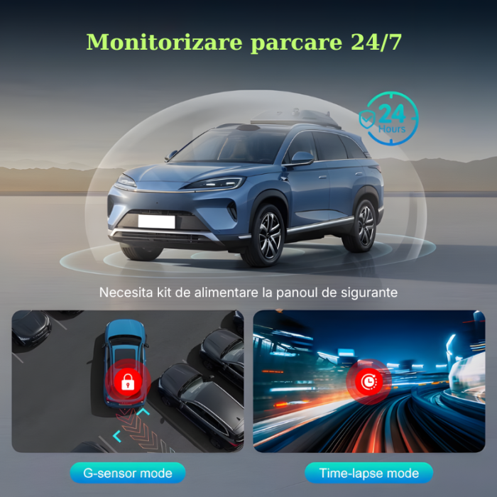 Camera auto dubla MaGeCa,  4K Ultra HD fata si spate, WIFI, Control aplicatie, Senzor de coliziune G-senzor, GPS incorporat, Inregistrare in bucla, Mod parcare, Vedere nocturna, Ecran IPS 3.19 inch, T [6]