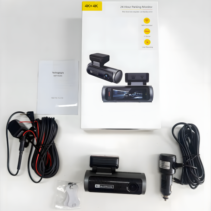 Camera auto dubla MaGeCa,  4K Ultra HD fata si spate, WIFI, Control aplicatie, Senzor de coliziune G-senzor, GPS incorporat, Inregistrare in bucla, Mod parcare, Vedere nocturna, Ecran IPS 3.19 inch, T [10]