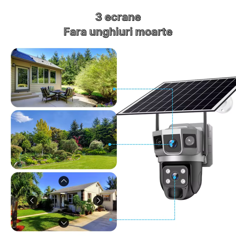 Camera de supraveghere cu panou solar MaGeCa, WIFI, 4MP Full HD, Rotire automata, 3 zone supravegheate simultan, Acumulator incorporat, Detectarea miscarii, Comunicare bidirectionala, Vedere nocturna, [4]
