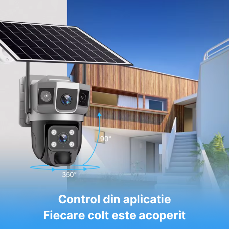 Camera de supraveghere cu panou solar MaGeCa, WIFI, 4MP Full HD, Rotire automata, 3 zone supravegheate simultan, Acumulator incorporat, Detectarea miscarii, Comunicare bidirectionala, Vedere nocturna, [9]