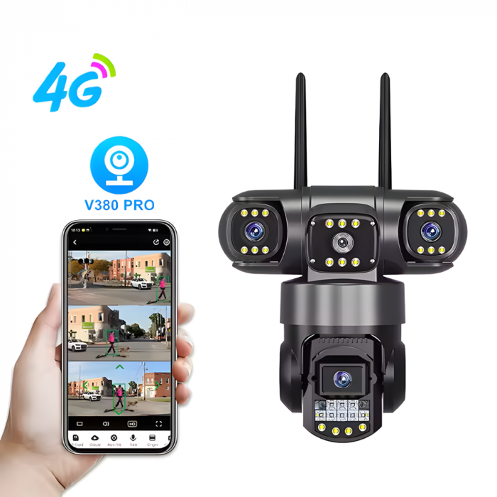 Camera de supraveghere MaGeCa, 4G, 6MP Full HD, 3 zone supravegheate simultan, Detectarea miscarii, Rotire automata, Comunicare bidirectionala, Vedere nocturna, Stocare prin card SD/Cloud, Rezistenta [2]