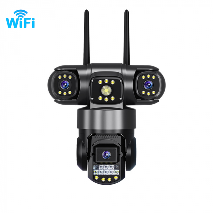 Camera de supraveghere MaGeCa, WIFI, 6MP Full HD, 3 zone supravegheate simultan, Detectarea miscarii, Rotire automata, Comunicare bidirectionala, Vedere nocturna, Stocare prin card SD/Cloud, Rezistent [1]