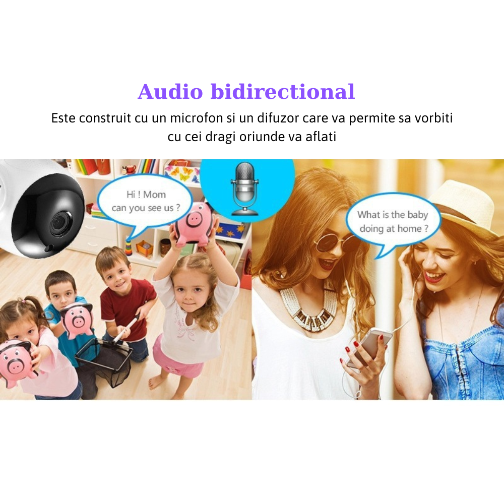 Camera de supraveghere WIFI MaGeCa®, HD 720P, vedere nocturna, comunicare bidirectionala, stocare card/cloud, senzor miscare, Alb [8]