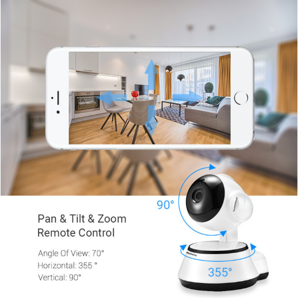 Camera de supraveghere WIFI MaGeCa®, HD 720P, vedere nocturna, comunicare bidirectionala, stocare card/cloud, senzor miscare, Alb [5]