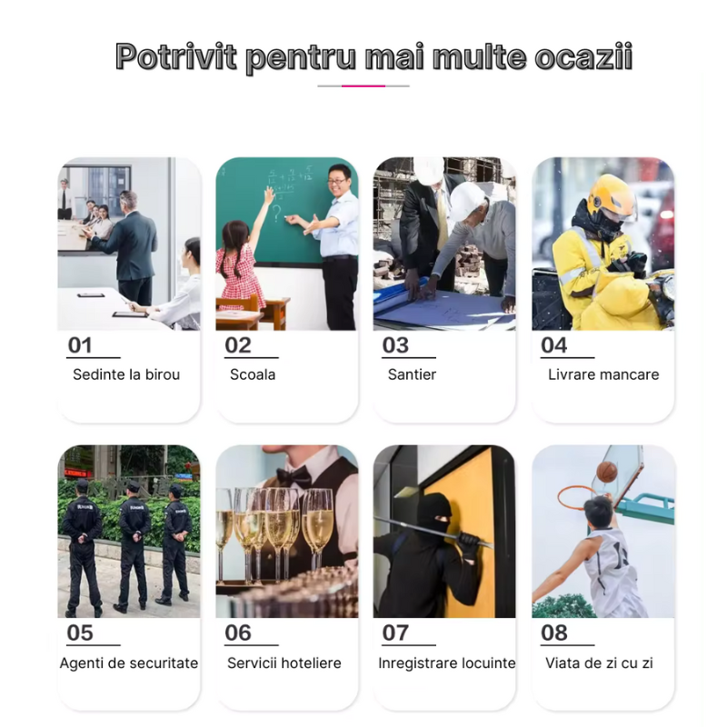 Camera video corporala AD718, Wireless, Inregistrare video HD cu vedere nocturna, Lentila rotativa 90°, Unghi de filmare 150°, Inregistrare in bucla, Autostocare, Baterie reincarcabila 1800 mAh, Auton [7]