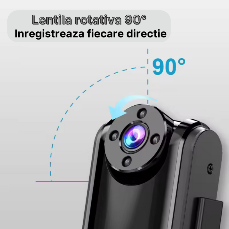 Camera video corporala AD718, Wireless, Inregistrare video HD cu vedere nocturna, Lentila rotativa 90°, Unghi de filmare 150°, Inregistrare in bucla, Autostocare, Baterie reincarcabila 1800 mAh, Auton [4]