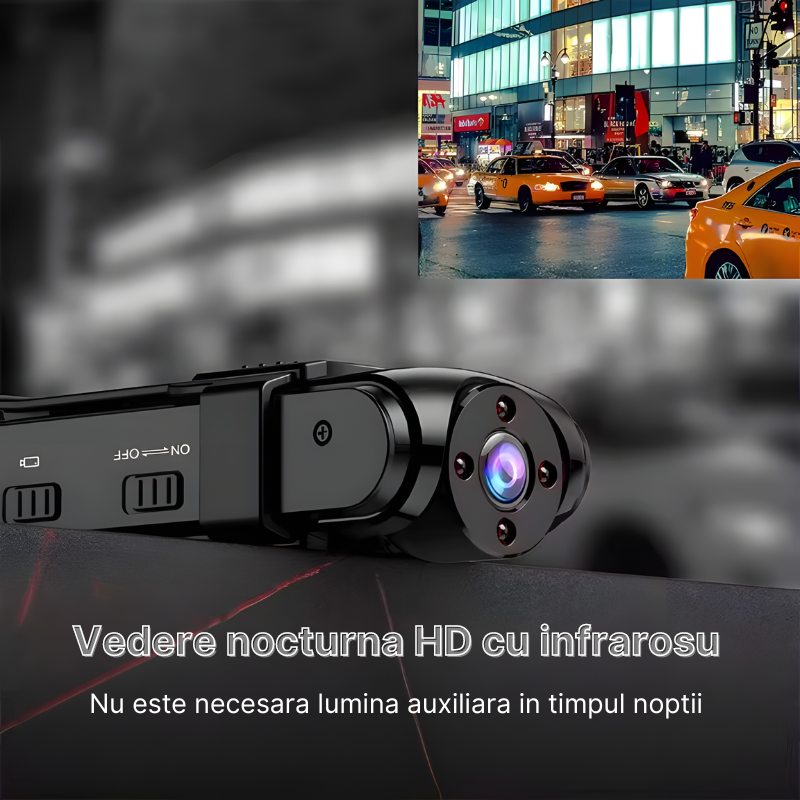 Camera video corporala AD718, Wireless, Inregistrare video HD cu vedere nocturna, Lentila rotativa 90°, Unghi de filmare 150°, Inregistrare in bucla, Autostocare, Baterie reincarcabila 1800 mAh, Auton [9]