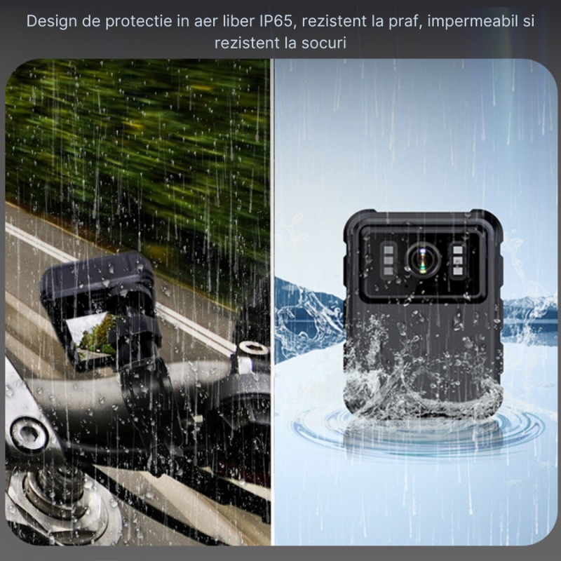 Camera video corporala MaGeCa®, Body camera Wireless, Rezolutie 2K, Display 2 inch, Nightvision IR, Detectare miscare, Impermeabil IP65, Baterie reincarcabila, Incarcare Type-C, Autonomoie 8h, Negru [5]