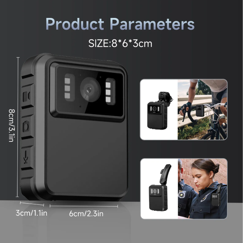 Camera video corporala MaGeCa®, Body camera Wireless, Rezolutie 2K, Display 2 inch, Nightvision IR, Detectare miscare, Impermeabil IP65, Baterie reincarcabila, Incarcare Type-C, Autonomoie 8h, Negru [6]