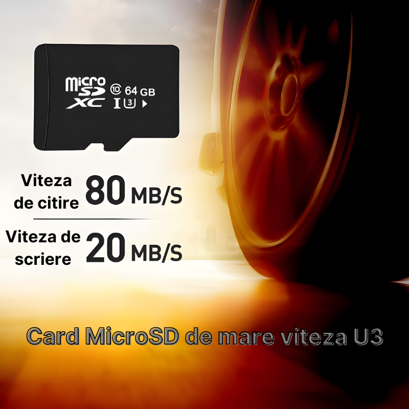 Card de memorie Micro SD, 64 GB, Clasa 10, Clasa de viteza U3, Compatibilitate extinsa, Rezistent la apa IPX6 [3]