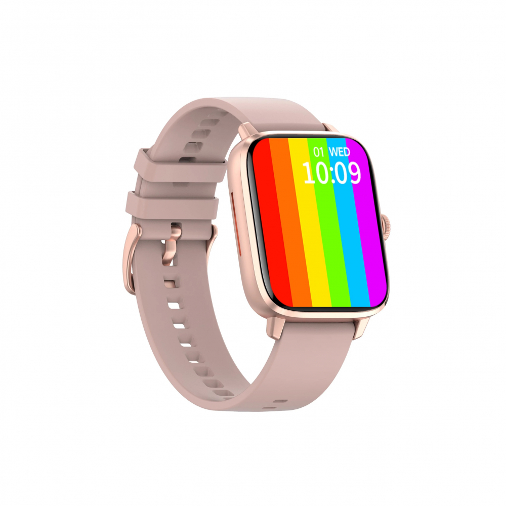 Ceas smartwatch MaGeCa® DT102, ecran IPS 1.9 inch, compatibil IOS/Android, Bluetooth 5.0, NFC, notificari, ritm cardiac, pentru femei si barbati, gold [2]