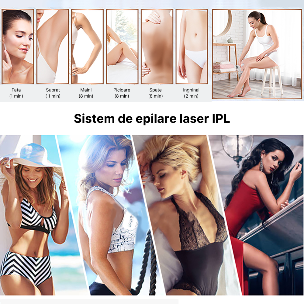 Epilator IPL MaGeCa®, dispozitiv de indepartare a parului cu laser pentru femei si barbati, 5 trepte de intensitate, 999.999 impulsuri pentru fata, brate, picioare, axila si inghinal, Epilare definiti [3]