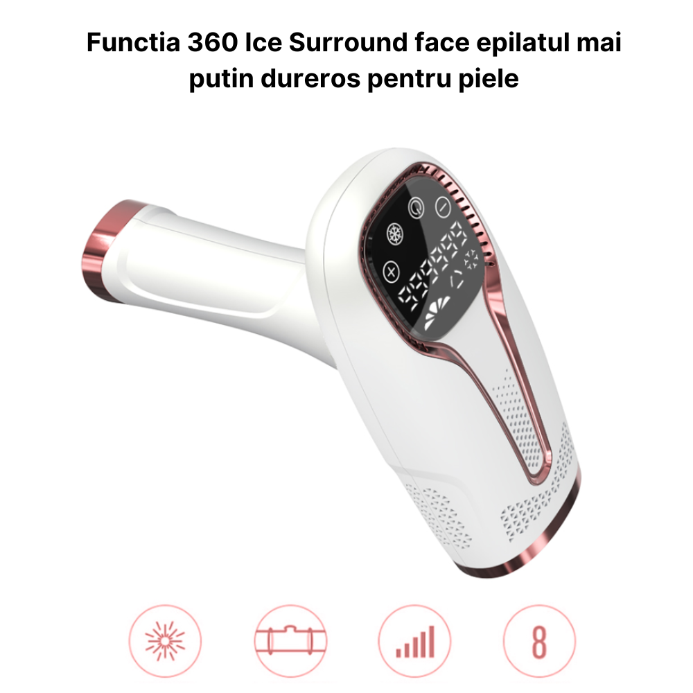 Epilator IPL MaGeCa®, dispozitiv de indepartare a parului cu laser pentru femei si barbati, 5 trepte de intensitate, 999.999 impulsuri pentru fata, brate, picioare, axila si inghinal, Epilare definiti [4]