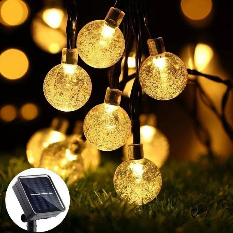 Ghirlanda luminoasa MaGeCa® cu incarcare solara, 20 de becuri LED, lungime 5m, Impermeabil IP65, Lumina calda, Perfect pentru gradina, balcon sau terasa [3]