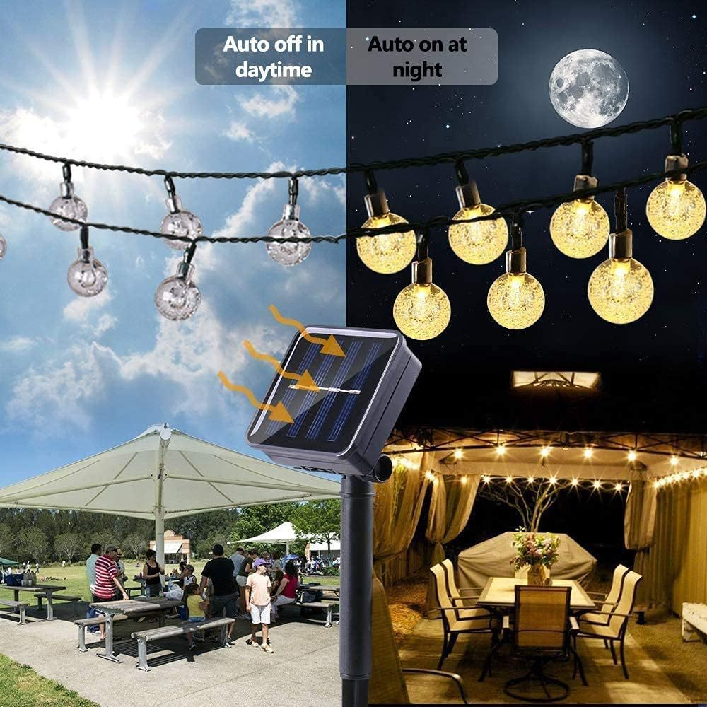 Ghirlanda luminoasa MaGeCa® cu incarcare solara, 20 de becuri LED, lungime 5m, Impermeabil IP65, Lumina calda, Perfect pentru gradina, balcon sau terasa [2]