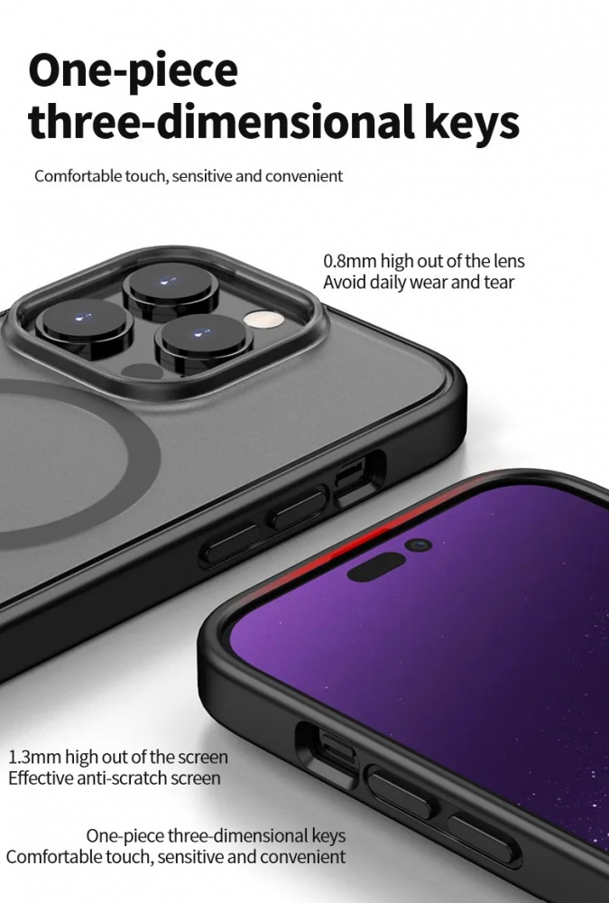 Husa de Protectie, Compatibila Apple Iphone 14 Pro Max, 15 Pro Max, MagSafe, Antisoc, Senzatie de Piele, Negru [4]