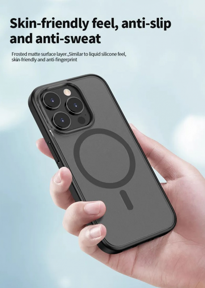 Husa de Protectie, Compatibila Apple Iphone 14 Pro Max, 15 Pro Max, MagSafe, Antisoc, Senzatie de Piele, Transparenta [5]