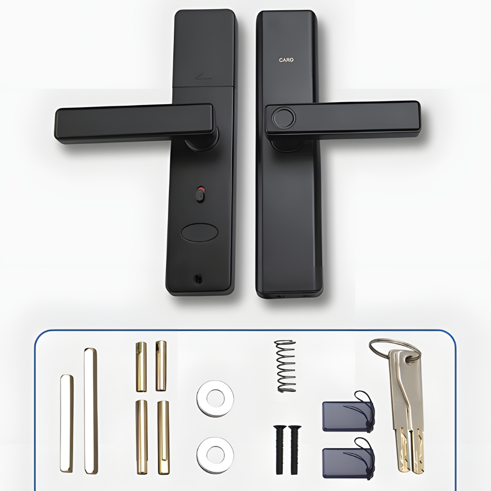 Incuietoare inteligenta wireless MaGeCa®, Control de la distanta, 5 moduri de acces, Aplicatie Tuya compatibila Android si IOS, Amprenta, Cod PIN, 2 chei, 2 cartele, Broasca inclusa, Neagra [7]