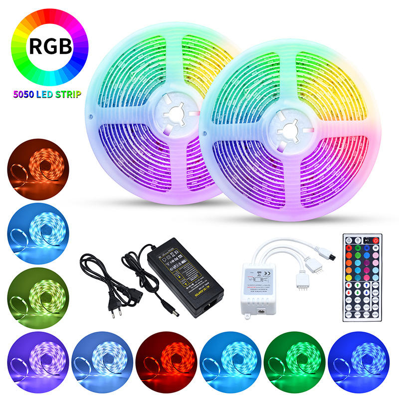 Kit banda LED MaGeCa® 5050 RGB, 10m, Control APP/Bluetooth/Telecomanda, Schimbare Culori Pe Ritmul Muzicii, Intensitate Reglabila, 12V, Multicolor [9]