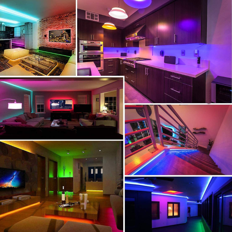 Kit banda LED MaGeCa® 5050 RGB, 10m, Control APP/Bluetooth/Telecomanda, Schimbare Culori Pe Ritmul Muzicii, Intensitate Reglabila, 12V, Multicolor [8]