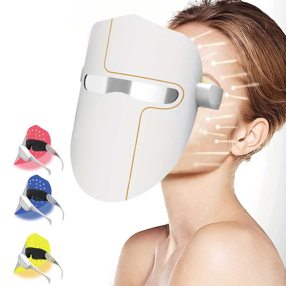 Masca faciala cu lumina LED, MaGeCa®, 3 culori, Terapie fotonica anti-acnee, Intretinerea si ingrijirea tenului, Eliminarea ridurilor, Intinerirea pielii, Alb [5]