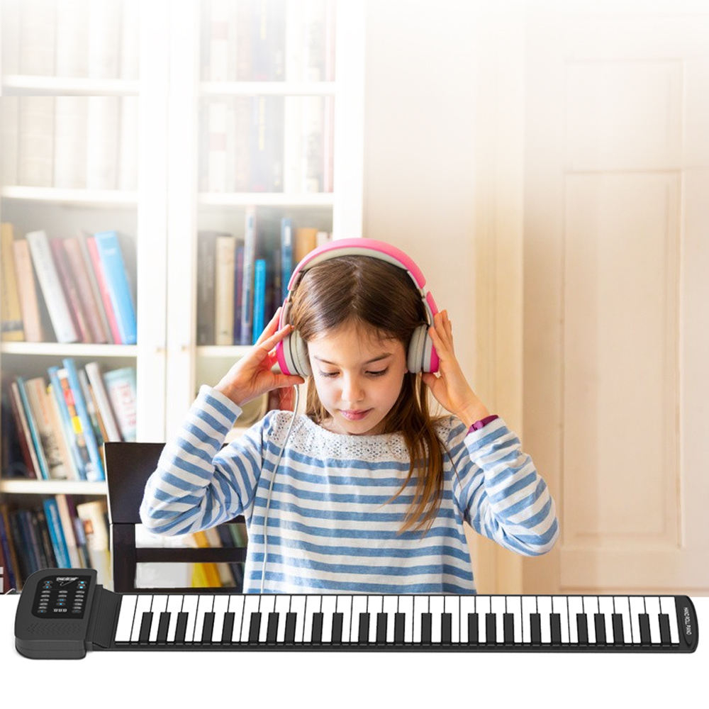 Pian pliabil multifunctional MaGeCa® cu 61 de taste, Design portabil, Functie de inregistrare, 128 de tonuri, 128 de ritmuri, 14 melodii demonstrative, Difuzor incorporat, Iesire MIDI, Negru [4]